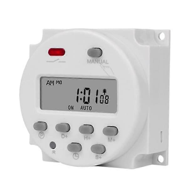Sinotimer 1 Sekund Intervall 12v Digital LCD Timer Bryter 7 Dager Ukentlig Programmerbar Tidsrelé Prog-dt