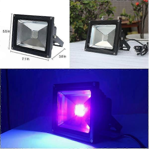 20W UV LED Spotlight til Akvarium, 395-400nm Black Light Effekt, IP66 Vandtæt