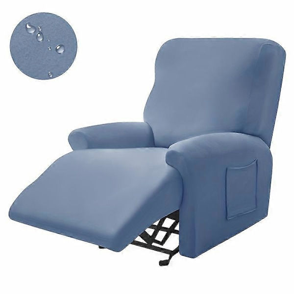 4 stk. Vanntett Armstolstrekk i Melkesilke med Lomme, Sklisikkert Sofatrekk, Møbelbeskytter for Soverom Kontor Stue Hjemmeinnredning 5. Light Gray Single