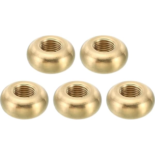 M10x1 Rund låsemutter, 5-pakning Solid messing flatkant tynn skruelåsemutter for møbellampe, 22mmx10mm
