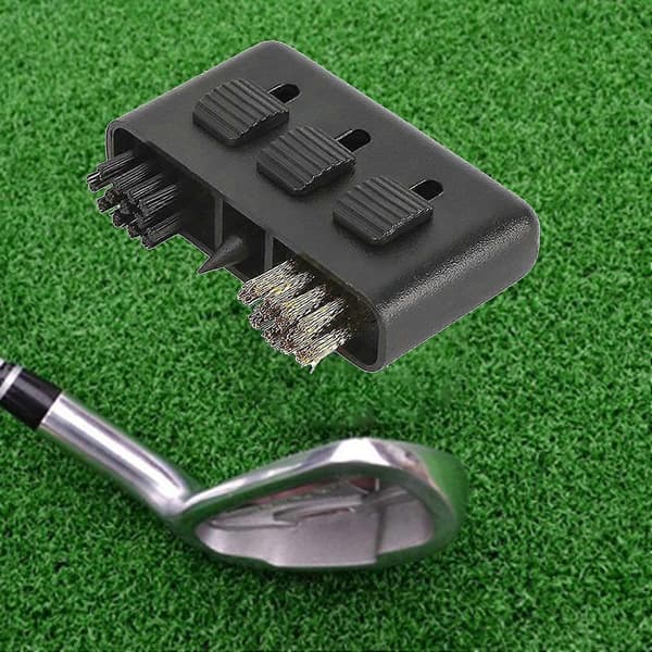 Mini Golfkøllebørste 3 I 1 Affaldsfjernelse Lommeformat Putter Wedge Sko Rengøringsbørste til Udendørs Black