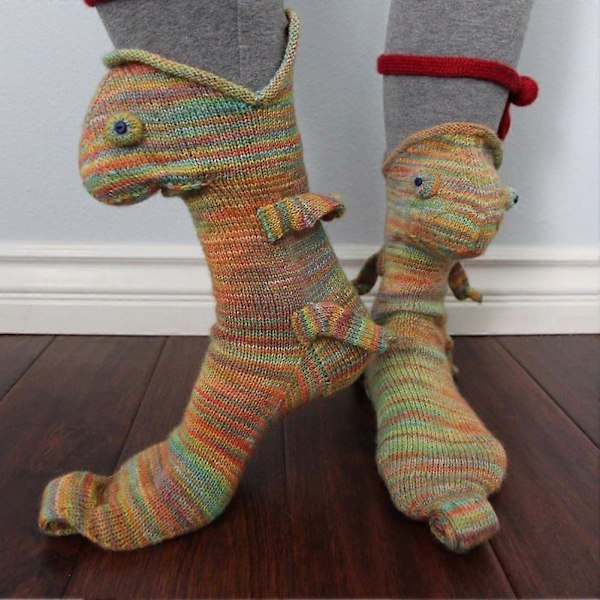 Julstickade Krokodilsockor Djursockor Unisex Nyhet Vinter Varm Gåva minnow