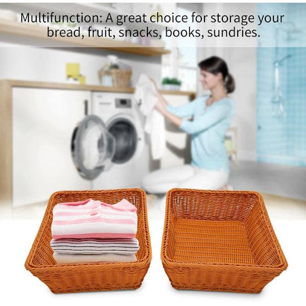 st Rattan Handvävd Korgset, Korg i Korg för Frukt, Grönsaker, Hemkök, Restaurang, Etc.