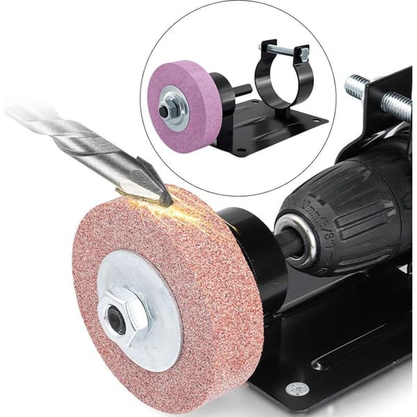 Kappestativ for elektrisk drill, for sliping og polering, stabilt, gjenget, rosa skive