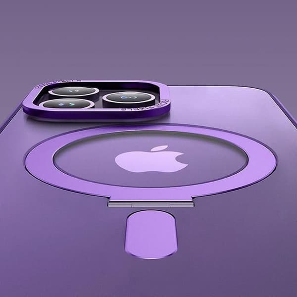 Magnetisk deksel kompatibelt med iPhone 14 Pro Max - frostet gjennomsiktig lilla