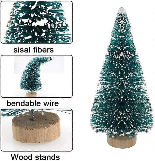 35 mini sisalträd – 4 storlekar träbas DIY jul-/bords-/sovrumsdekor