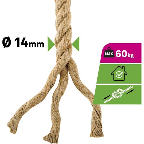 Tvinnat juterep STANDERS Dia.14 mm x L.10 m