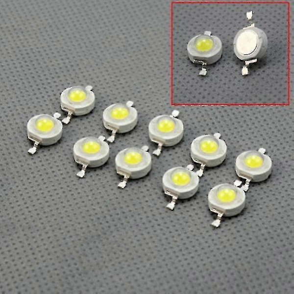 2024 Uusi 10kpl suuritehoinen LED 45mil siru 3w 6000-6500k lamppuhelmet valonheittimelle (viileä valkoinen)
