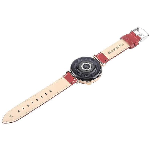 Garmin Lily 2 Smartwatch med ægte 14 mm koskindslæderrem - Brun bambusdesign Multicolor Red