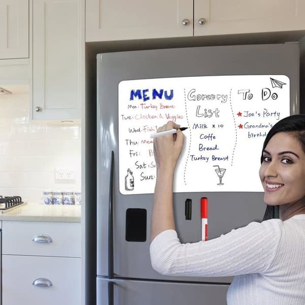 Magnetisk Whiteboard A3+ - 1 Enhed - Pletafvisende PET-overflade - Til Køleskab og Kontor - 50.7x33cm