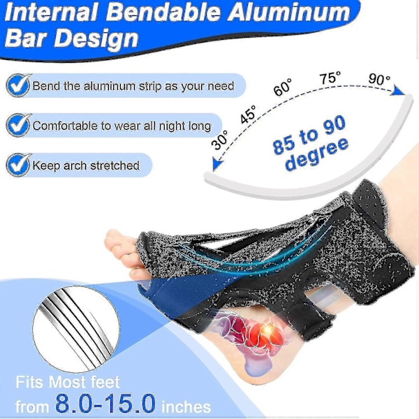Plantar Fasciitis Natteskinne, Justerbare Plantar Fasciitis Relief Natteskinner Til Plantar Fasciitis, Fod Drop GuanGuan Red