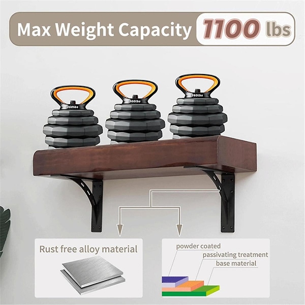 Raskaat hyllynkannattimet, maksimikuorma 500 kg, ensiluokkaiset metalliset takankannattimet (2 kpl) takka M