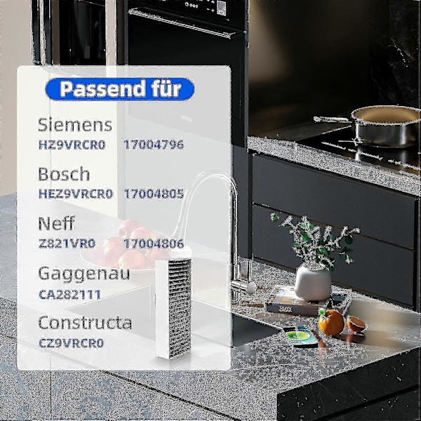 4 kpl Liesituulettimen suodattimia Neff Z821vr0 Gaggenau CA282111 -malleille
