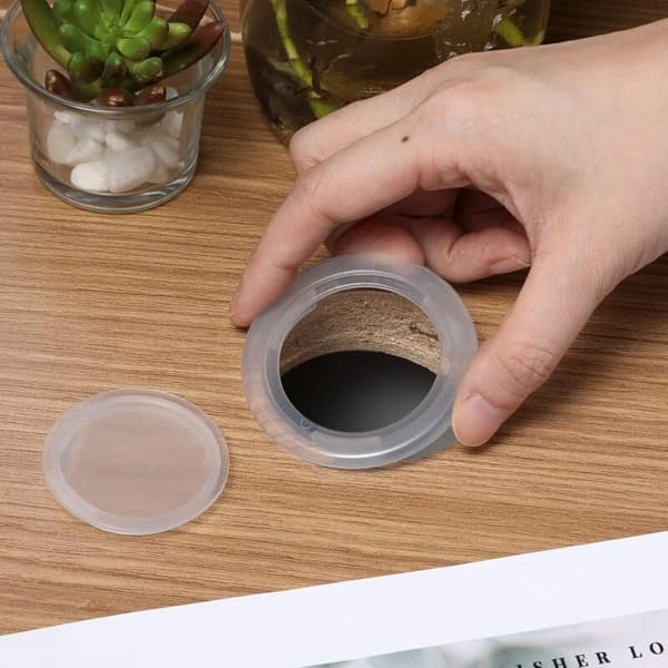 Sæt med 2 terrassebordshulhætter og -ringe, parasolhulhætter i plast, paraplyhulringe til udendørs sommerhavefester
