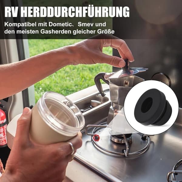 12 rustfri gummispidser til Dometic campingkomfurer, 5 mm