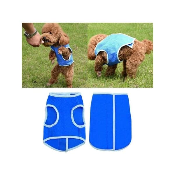Sommerhundevest, pustende, gjenbrukbar, kjølende, polyester, vanntett, for alle hunder (M)