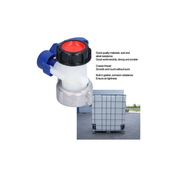 Universal IBC-adapter, 1000L-adapter til IBC-stopventil, universal IBC-drænventil, sommerfugleventiladapter, til regnvandstank, IBC-tank (DN50)