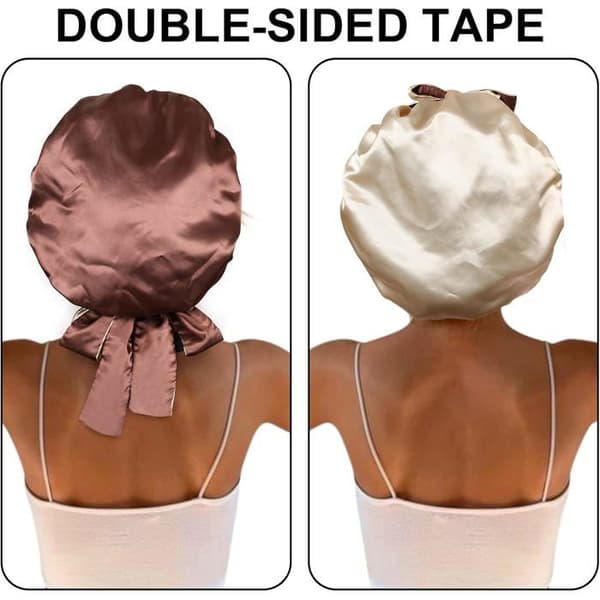 Satin Nathue - 1 Enhed - Vendbar Dobbeltsidet - Beskyttelse til Krøllet Hår - Søvn &