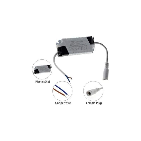 2x LED-drivere, 24-36W, transformer til LED-loftlampe, LED-panel strømforsyning, DC-stik til LED-loftlampe (24-36W)