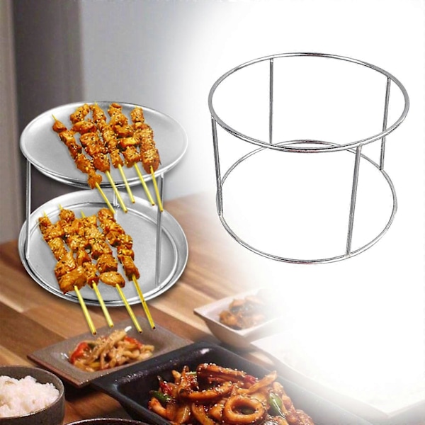 2-lags serveringsbrett for sjømat, lett metalltråd pizzabrett holder for snacks, sjømat, snackbar 23cmx14cm other