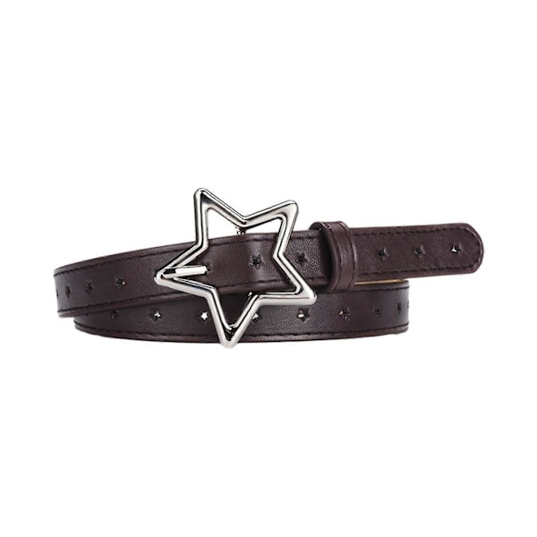 Harajuku Teini-ikäisten Vyötärövyö Alloy Star -soljella Kevyt Ylellinen Persoonallinen Vyötärövyö Naisille Tytöille Takki Mekko Kahvi Coffee