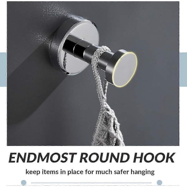 Krom SUS304 Väggmonterad Krok för Kläder 4-Kroks Design