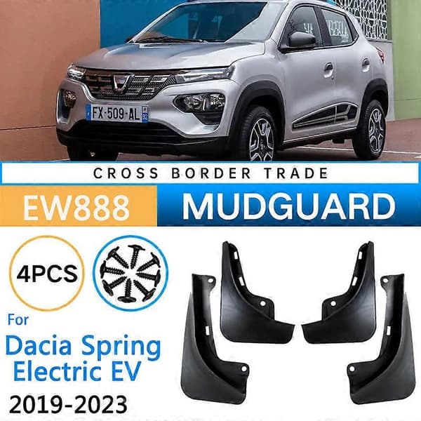 Bilskærme til Dacia Spring Electric 2022 EV 2019~2023 Forreste og bagerste hjul Stænklapper Stænkskærme Stænklapper Skærmtilbehør