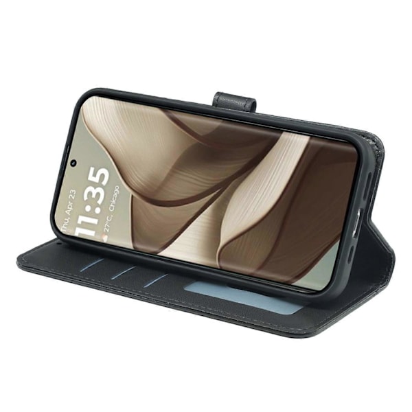 Motorola Edge 50 5G Lompakkokotelo Magneettikiinnityksellä Nahkainen Puhelinkotelo Hihnalla - Musta Multicolor Black