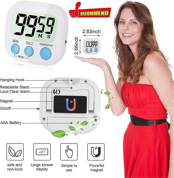 4 stk. Multifunktionel Elektronisk Timer Køkken Madlavning Timer Læringsstyringstimer