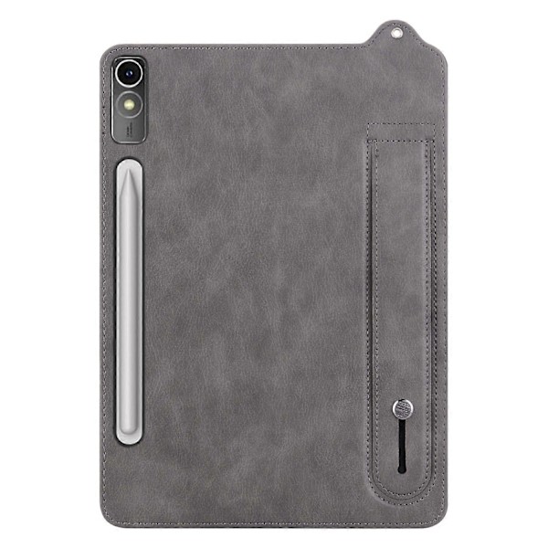 For Lenovo Tab P12 Etui Håndrem Støttefod Læder Tablet Cover - Grå Multicolor Grey