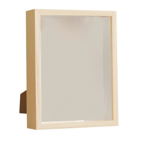 Träskuggboxram Djup skuggbox 21,9 cm x 27 cm Vitrin Minnesdisplay Wooden