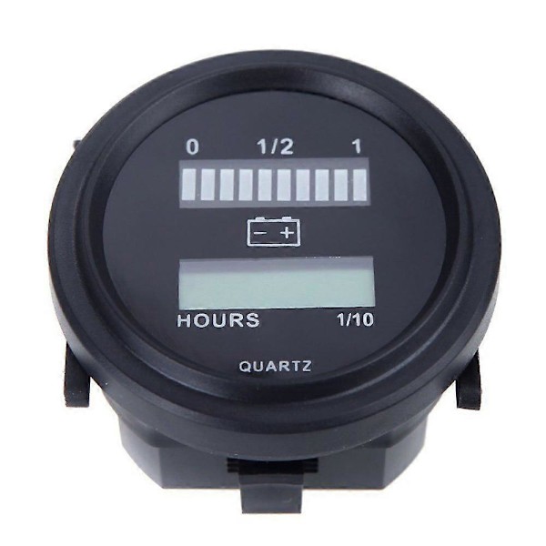 12V/24V/36V/48V/72V LED Digital Batteristatus Laddningsindikator Svart