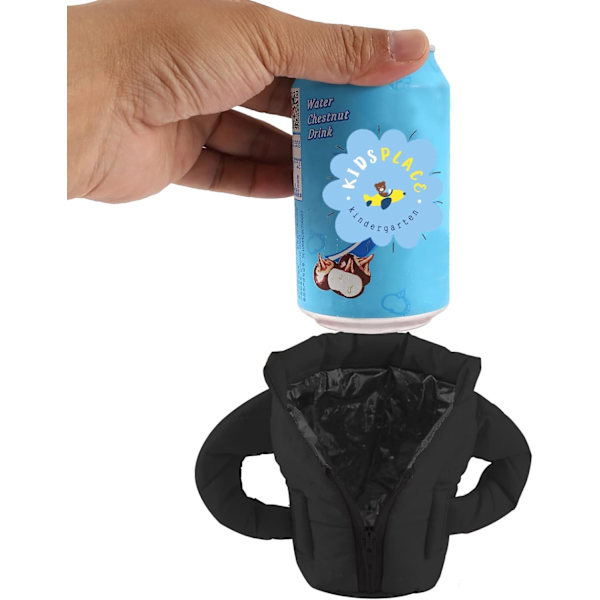Kylväska för burkar, Ölkylväska Dryckesjacka Dryckeskylare, Ölväst Jacka Omslag, Isolerad Kylväska för 12oz Burkar, Kreativa Ölkåpor Black