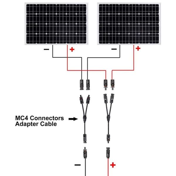 3 par solpanelkabelstik, fotovoltaisk solstik, MFF/FMM sol Y-grenstik (sort)
