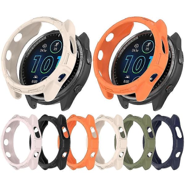 Stötsäkert stötfångarfodral för Garmin-forerunner 965 skärmskydd Midnight blue