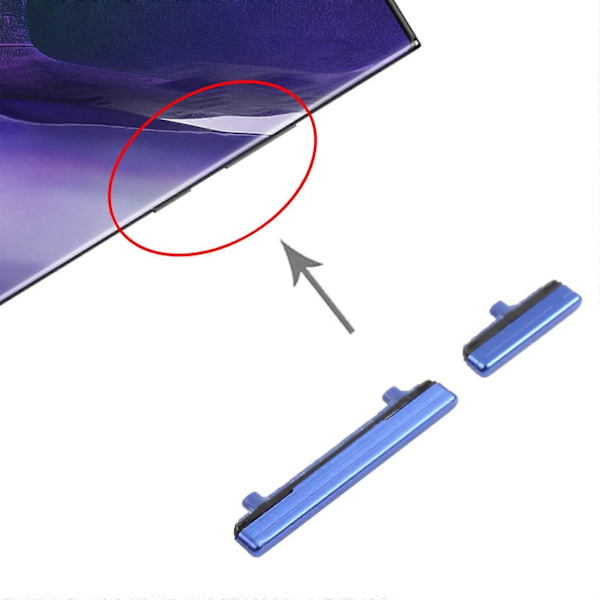 Til Samsung Galaxy Note20 Ultra Tænd/Sluk-knap og Lydstyrkeknap Blue