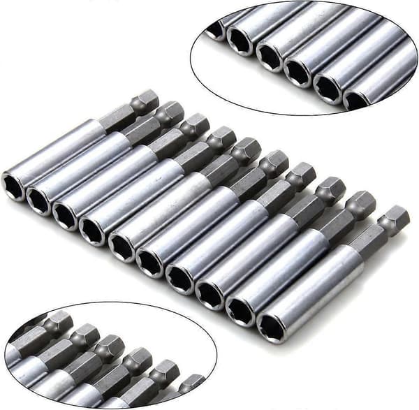 10-pakning magnetisk forlenget bitsholder, sekskantede elektroverktøy
