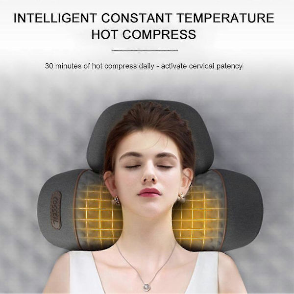 Elektrisk nackmassagekudde Multifunktionell avslappnande nackmassagekudde för hemmet Dark Grey Double Function