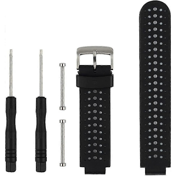 Udskiftnings Smart Armbåndsur Tilbehørsrem til Garmin Forerunner 220/230/235/620/630/735XT/235 Lite Black-White