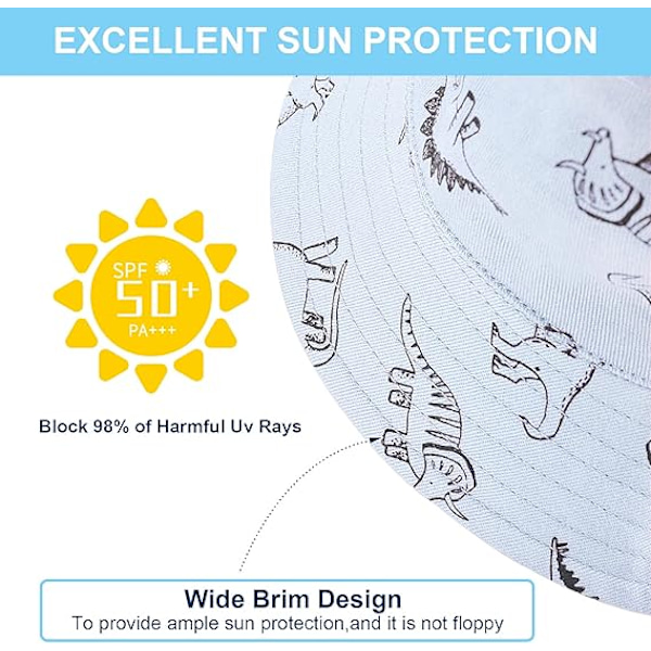 Baby Solhatt Småbarn Solskyddshatt för Baby Pojkar Flickor Barn Sommar Bucket Hatt UPF 50+ Vikbar Strandhatt Blue