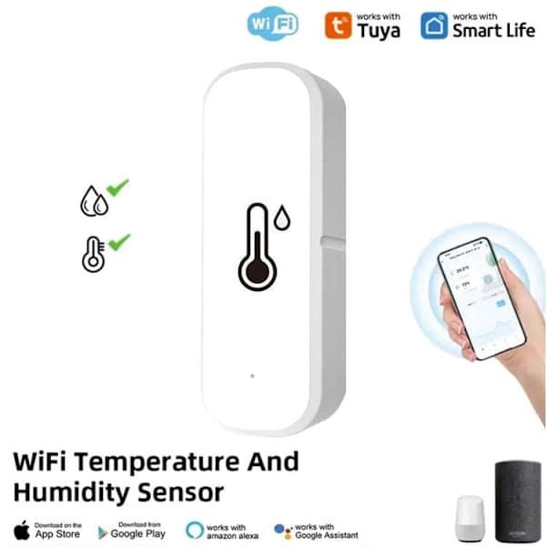 2-pack trådlös termometer och hygrometer – WiFi temperatur- och luftfuktighetsmätare med appavisering och fjärrövervakning