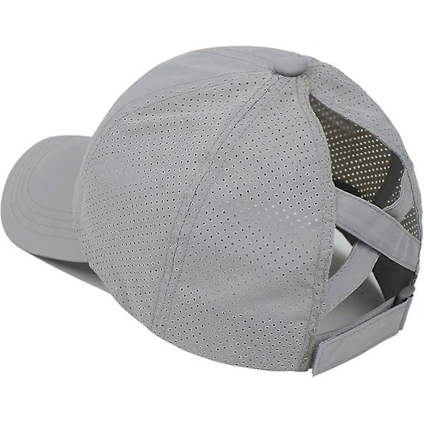 Baseballkasket med hestehalehul Light Grey