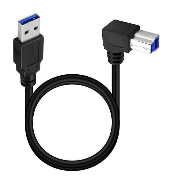 USB3.0-kabel A hane till B hane 90 graders rätvinklig USB3.0-skrivarkabel Left bend