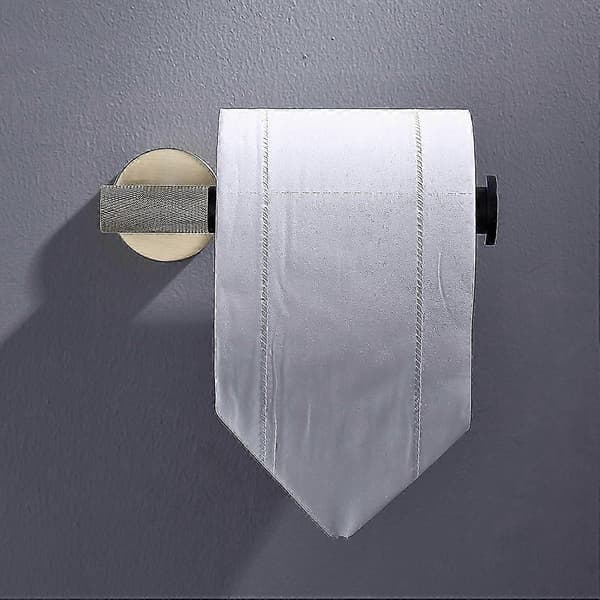 Toiletpapirholder i rustfrit stål, papirholder til vægmontering, børstet guld og mat sort, toiletrulleholder