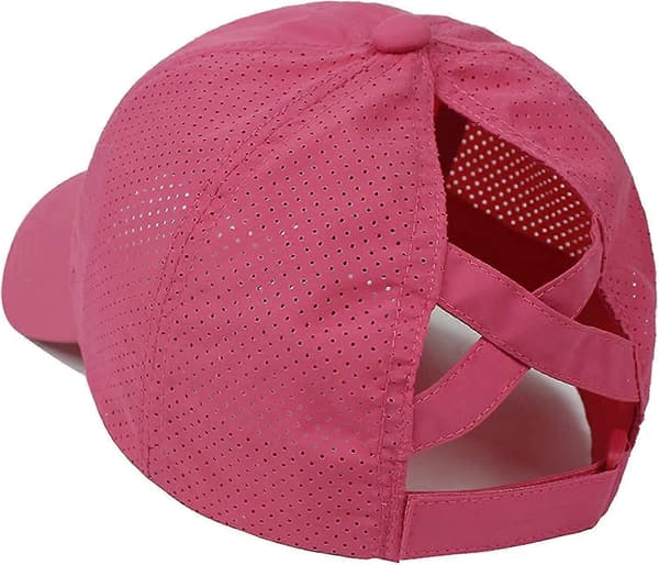 Basebollkeps med hästsvanshål Rose Red
