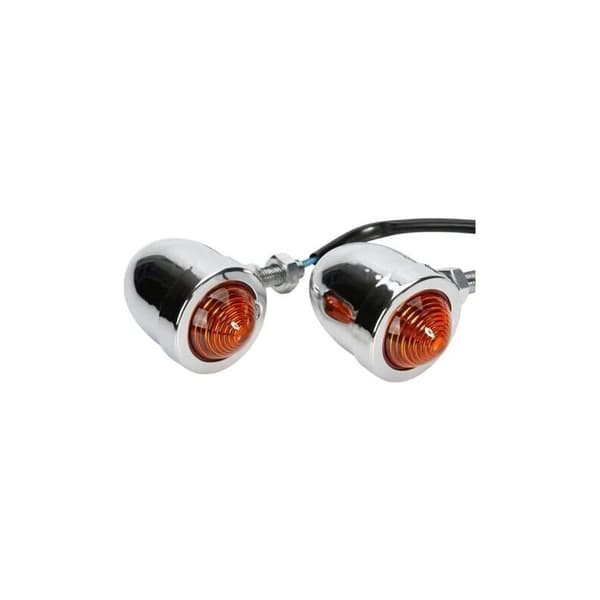 Universelle 2X Chrome HL Motorcykel Røde Blinklys Lamper Indikatorlys