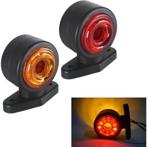 x 16 LED sidemarkeringslys 12/24V trailer sidelys dobbeltsidet advarselslys gul hvid til lastbil autocamper campingvogn