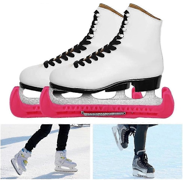 2 stk. Ishockeybeskyttere, Ishockeybeskyttere for skøyteblad Figur Plastbeskytter Justerbar - xinhan Red