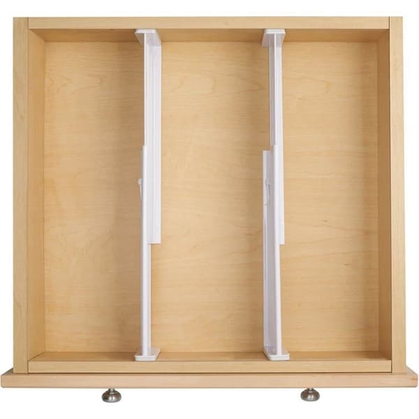 Justerbar lådavdelare (4-pack) – Bestickorganisatör för kökslåda – för sovrumslåda – Vit