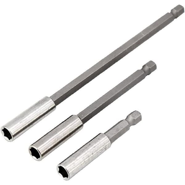 1/4\" Hex Bit Magnetisk Borebit Forlængerholder Borebit Skift Forlænger 6.35mm Elværktøj Hex 60/100/150mm 3 Stk